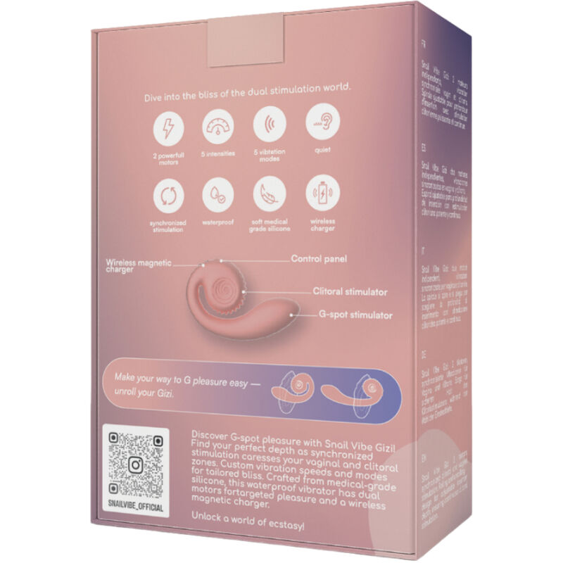 SNAIL VIBE - GIZI DUAL STIMOLATORE ROSA – Vibratori di coniglio – foto 5