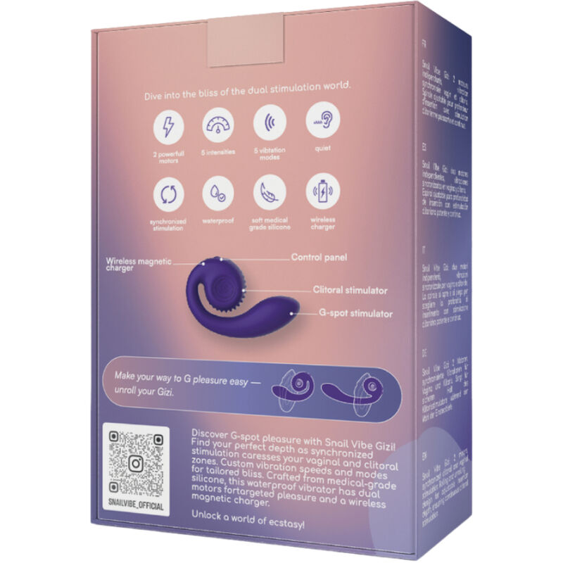 SNAIL VIBE - GIZI DUAL STIMOLATORE VIOLA – Vibratori di coniglio – foto 5