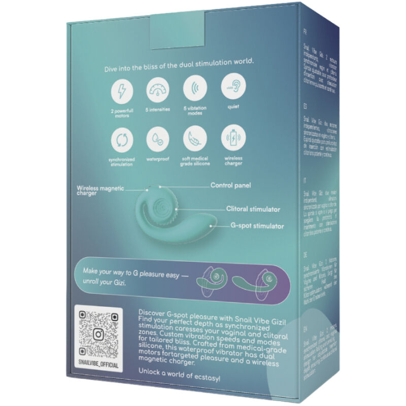 SNAIL VIBE - GIZI DUAL STIMOLATORE TURCHESE – Vibratori di coniglio – foto 5