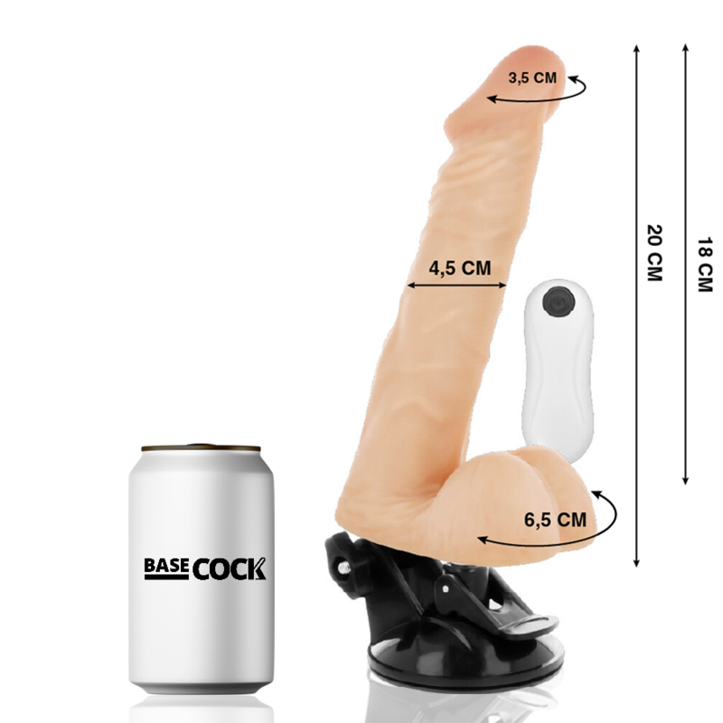 BASECOCK - VIBRATORE ARTICOLABILE TELECOMANDO NATURALE 20 CM -O- 4.5 CM – Telecomando – foto 2