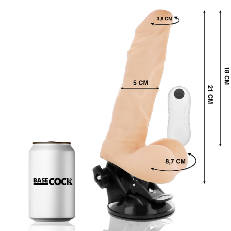 BASECOCK - VIBRATORE ARTICOLABILE TELECOMANDO NATURALE 21 CM -O- 5 CM – Telecomando – foto 2