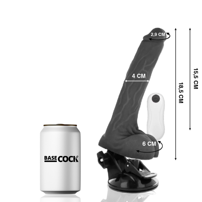 BASECOCK - VIBRATORE ARTICOLABILE TELECOMANDO NERO 18.5 CM -O- 4 CM – Telecomando – foto 2