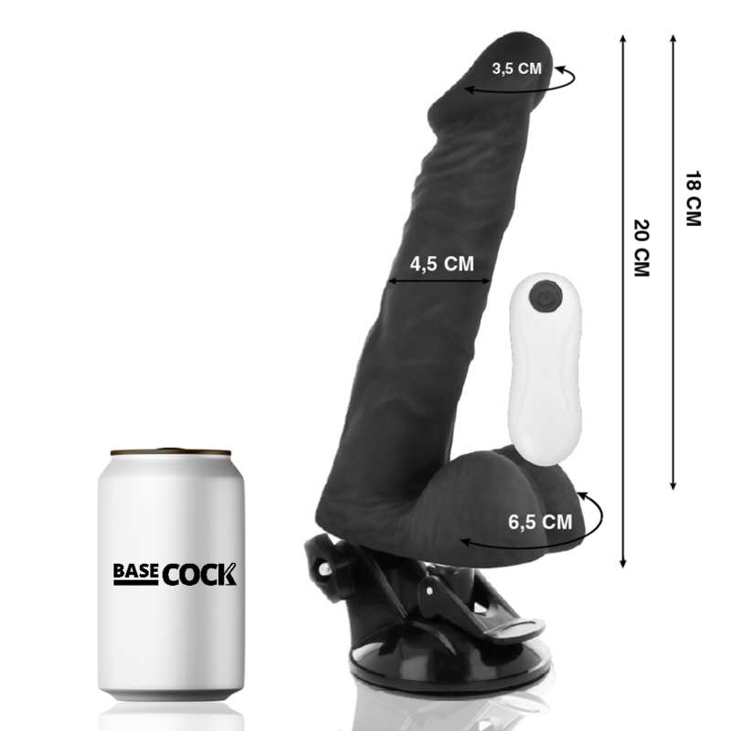 BASECOCK - VIBRATORE ARTICOLABILE TELECOMANDO NERO 20 CM -O- 4.5 CM – Telecomando – foto 2