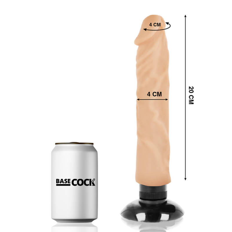 BASECOCK - VIBRATORE REALISTICO 2-1 NATURALE 20 CM -O- 4 CM – Vibratori realistici – foto 2