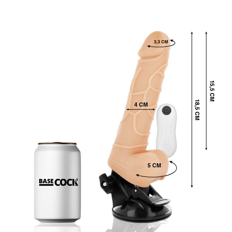 BASECOCK - VIBRATORE TELECOMANDO NATURALE REALISTICO 18.5 CM -O- 4CM – Telecomando – foto 2