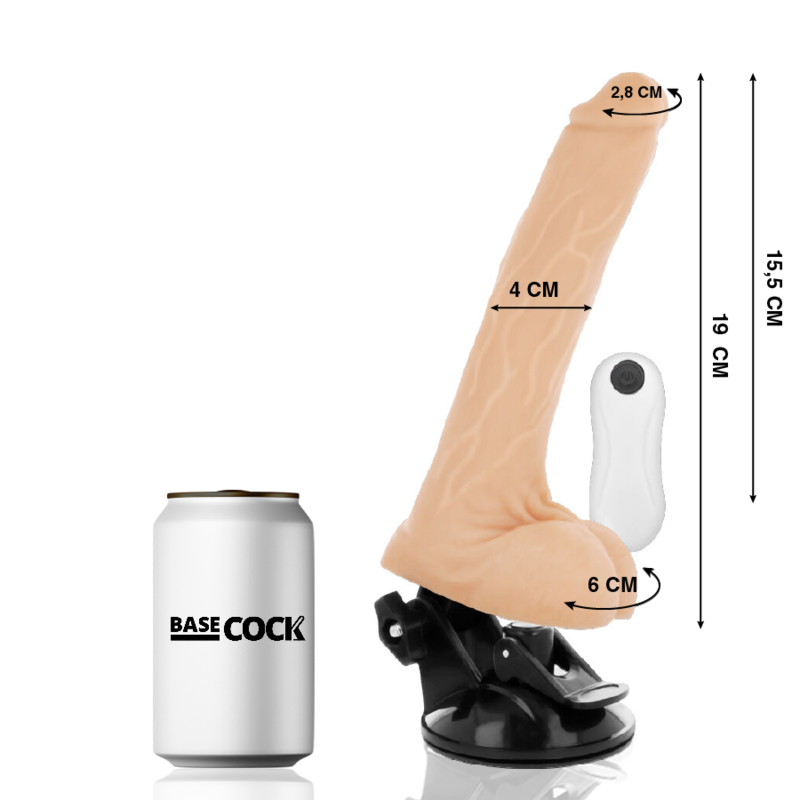BASECOCK - VIBRATORE TELECOMANDO REALISTICO NATURALE 19 CM -O- 4 CM – Telecomando – foto 2