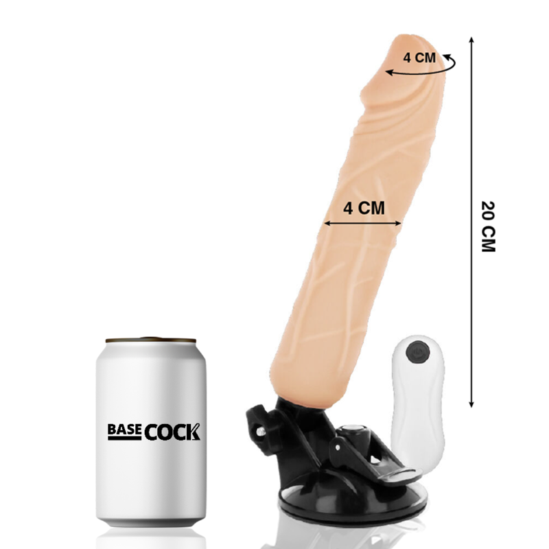 BASECOCK - VIBRATORE REALISTICO TELECOMANDO FLESH 20 CM -O- 4 CM – Telecomando – foto 2