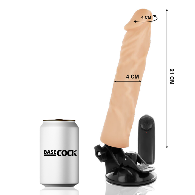 BASECOCK - VIBRATORE REALISTICO TELECOMANDO NATURALE 21 CM -O- 4 CM – Vibratori realistici – foto 2