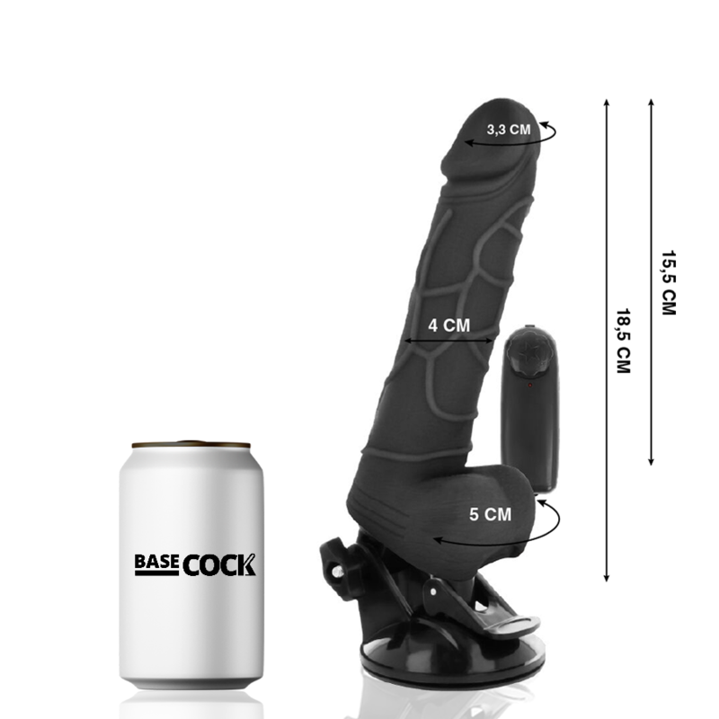 BASECOCK - VIBRATORE REALISTICO TELECOMANDO NERO 18.5 CM -O- 4CM – Telecomando – foto 2