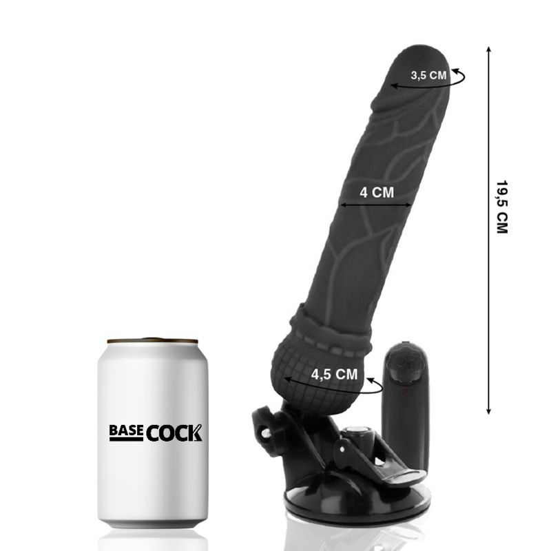 BASECOCK - VIBRATORE REALISTICO TELECOMANDO NERO 19.5 CM -O- 4 CM – Telecomando – foto 2