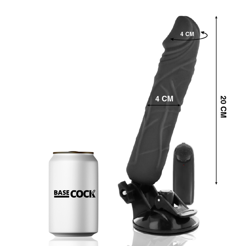 BASECOCK - VIBRATORE REALISTICO TELECOMANDO NERO 20 CM -O- 4 CM – Telecomando – foto 2