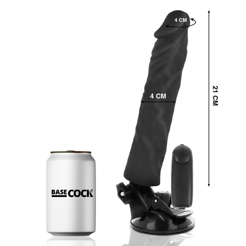 BASECOCK - VIBRATORE REALISTICO TELECOMANDO NERO 21 CM -O- 4 CM – Telecomando – foto 2