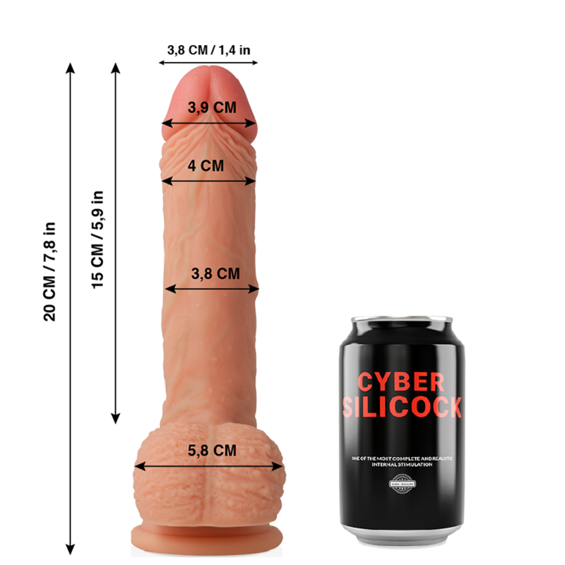 CYBER SILICOCK - SILICONE LIQUIDO MORBIDO ULTRA REALISTICO FREEMAN 20 CM -O- 3.8 CM – Peni realistici – foto 3