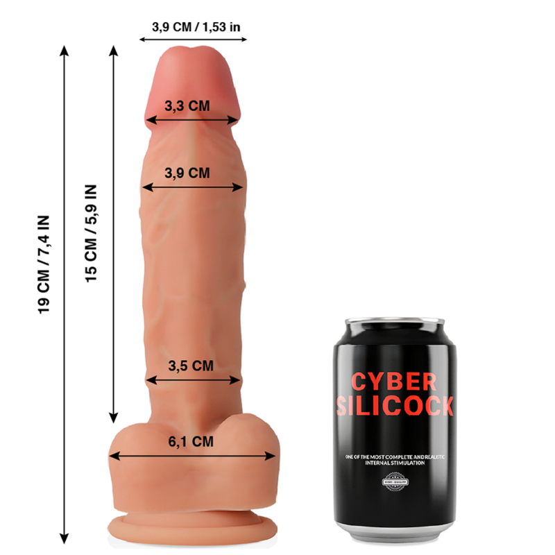 CYBER SILICOCK - OLIVER SILICONE LIQUIDO MORBIDO ULTRA REALISTICO 19 CM -O- 3.9 CM – Peni realistici