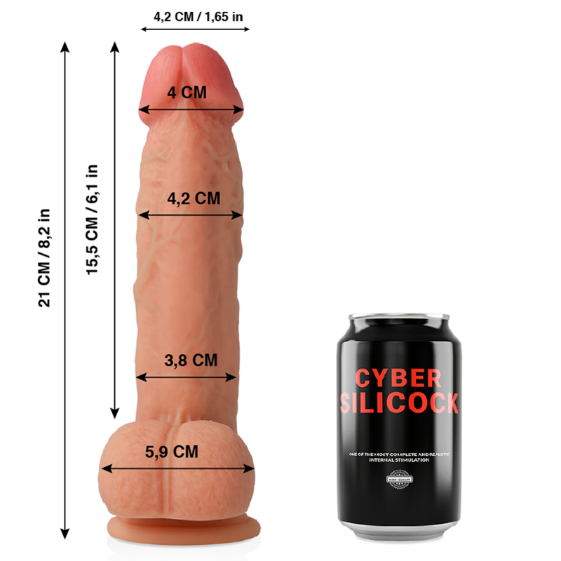 CYBER SILICOCK - SAUL SILICONE LIQUIDO MORBIDO ULTRA REALISTICO 21 CM -O- 4.2 CM – Peni realistici