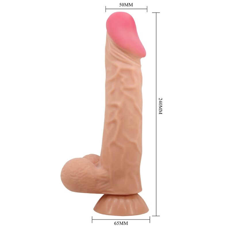 PRETTY LOVE - DILDO REALISTICO SLIDING SKIN SERIES CON VENTOSA SCORREVOLE DELLA PELLE CONTROLLO REMOTO FLESH 24 CM – Falli senza vibrazioni – foto 4