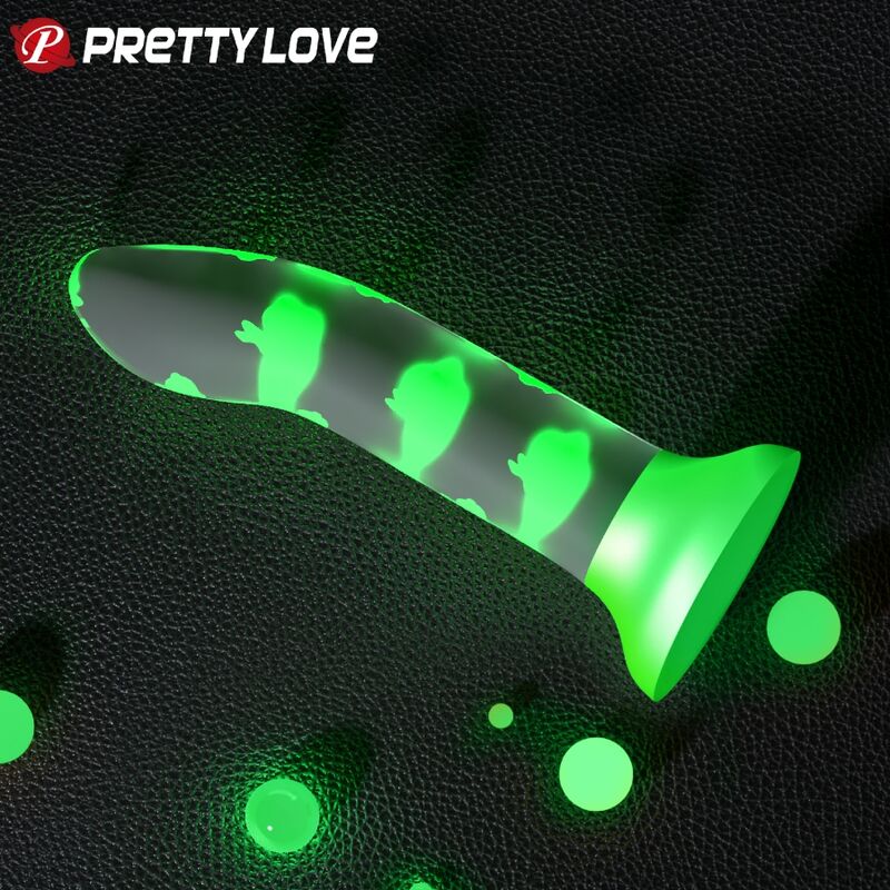 PRETTY LOVE - DILDO MAGICO NIGHTFALL SENZA VIBRAZIONI VERDE LUMINOSO – Falli senza vibrazioni – foto 3