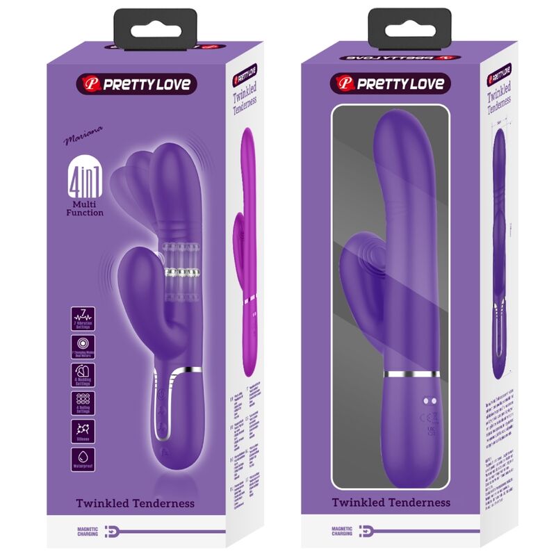 PRETTY LOVE - VIBRATORE MULTIFUNZIONE G-SPOT VIOLA – Vibratori di coniglio – foto 4