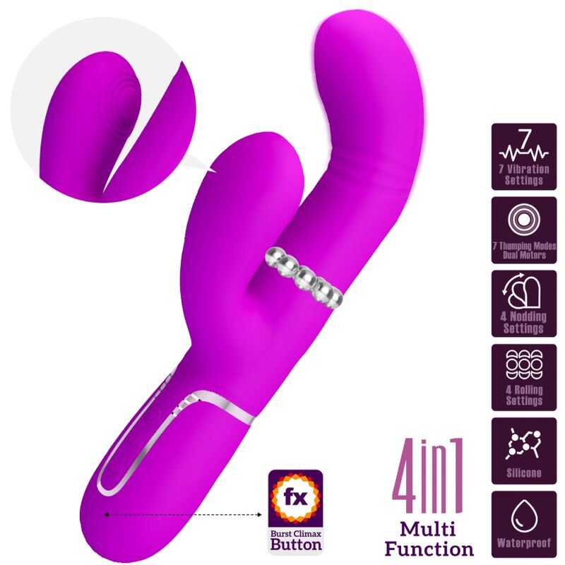 PRETTY LOVE - VIBRATORE MULTIFUNZIONE G-SPOT FUCSIA – Vibratori di coniglio – foto 3