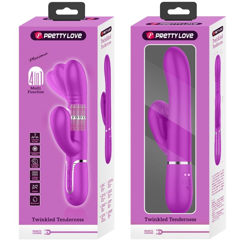 PRETTY LOVE - VIBRATORE MULTIFUNZIONE G-SPOT FUCSIA – Vibratori di coniglio – foto 4