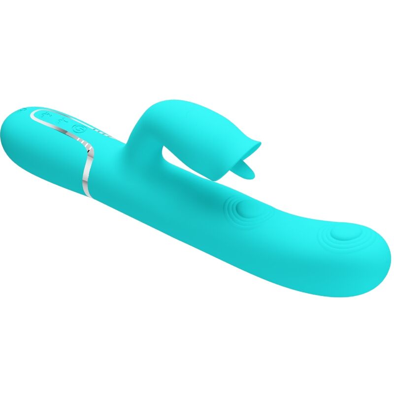 PRETTY LOVE - VIBRATORE CONIGLIO CON LECCATURA VERDE ACQUA – Vibratori di coniglio