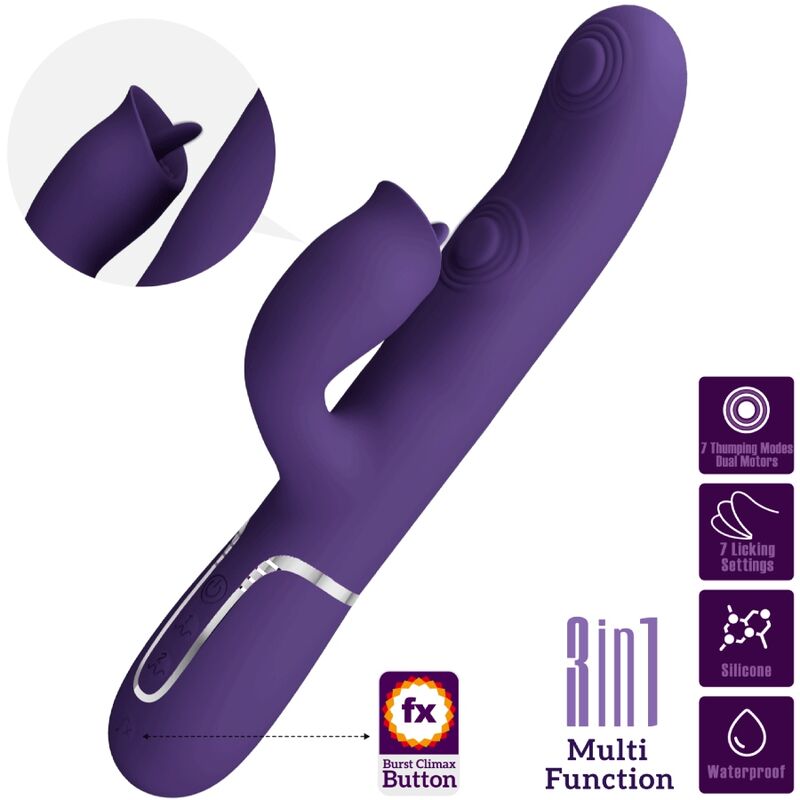 PRETTY LOVE - VIBRATORE CONIGLIO CON VIOLA DA LECCARE – Vibratori di coniglio – foto 3