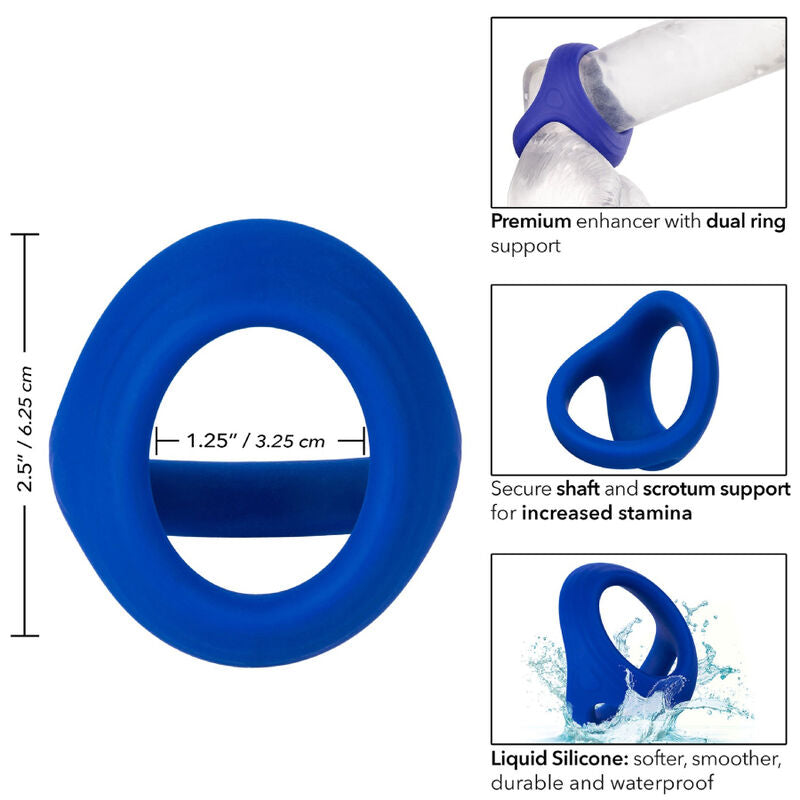 CALEXOTICS - ADMIRAL ANELLO SFERA DOPPIO BLU – Cockring senza vibrazione – foto 4
