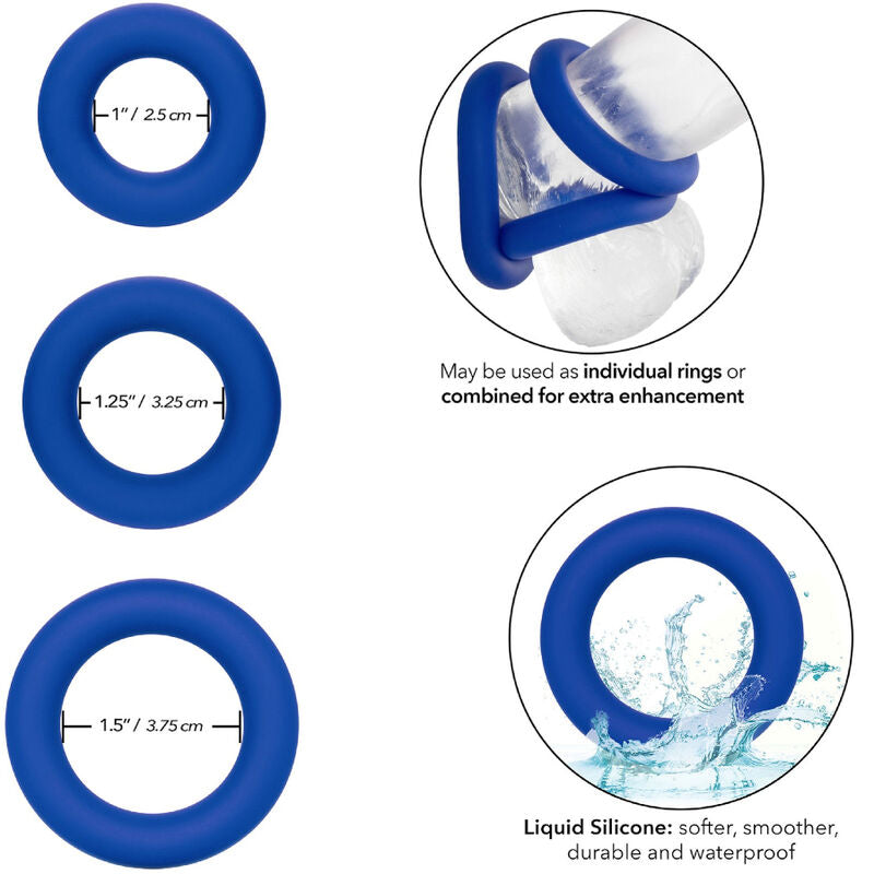 CALEXOTICS - ADMIRAL SET ANELLI PER IL CAZZO BLU – Cockring senza vibrazione – foto 2