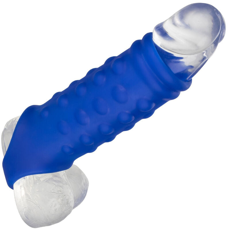 CALEXOTICS - ADMIRAL COPERTURA PER PENE CON PERLINE IN SILICONE LIQUIDO BLU – Manicotti per pene senza estensione – foto 5