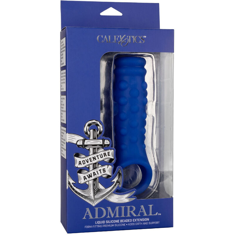CALEXOTICS - ADMIRAL COPERTURA PER PENE CON PERLINE IN SILICONE LIQUIDO BLU – Manicotti per pene senza estensione – foto 6