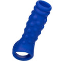 CALEXOTICS - ADMIRAL COPERTURA PER PENE CON PERLINE IN SILICONE LIQUIDO BLU – Manicotti per pene senza estensione