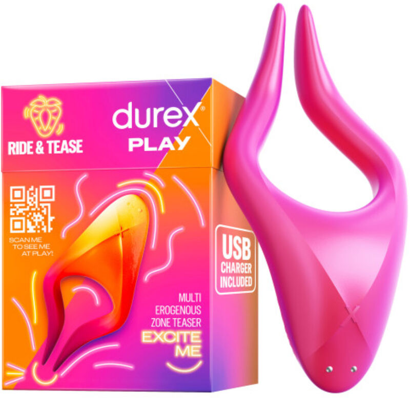 DUREX - GIOCATTOLO MULTISTIMOLATORE RIDE & TEASE – Vibratore per coppie UD