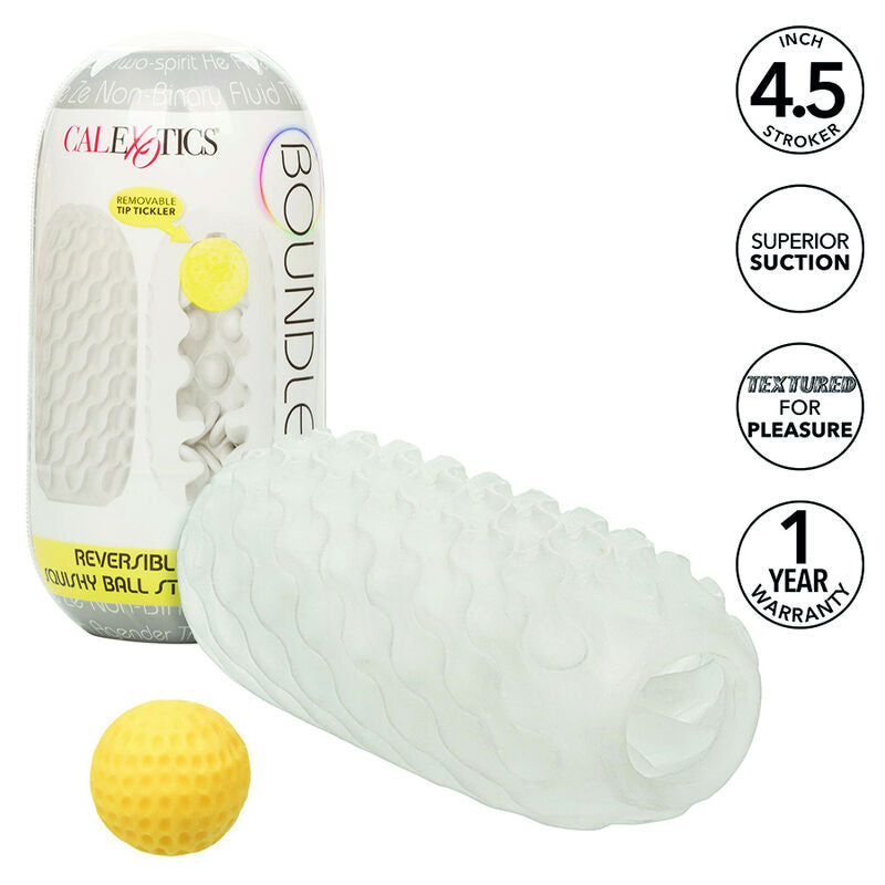 CALEXOTICS - BOUNDLESS SFERA SQUISHY REVERSIBILE GRIGIA – Vari masturbatori – foto 2
