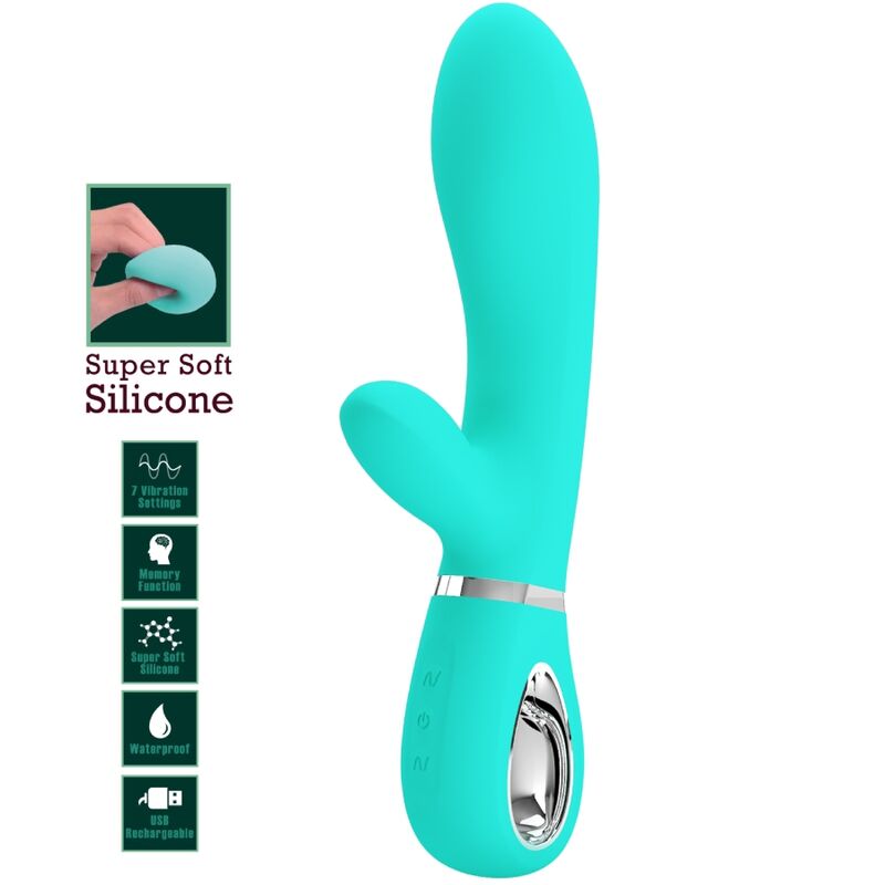 PRETTY LOVE - VIBRATORE MULTIFUNZIONE G-SPOT THOMAS VERDE ACQUA – Vibratori a punto G – foto 7