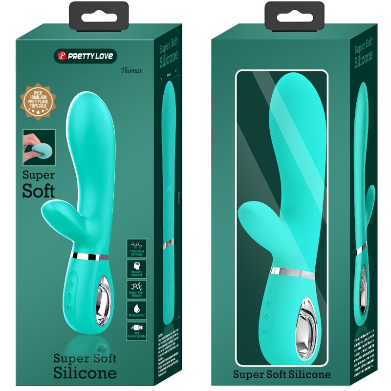 PRETTY LOVE - VIBRATORE MULTIFUNZIONE G-SPOT THOMAS VERDE ACQUA – Vibratori a punto G – foto 9