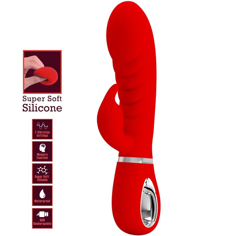 PRETTY LOVE - VIBRATORE MULTIFUNZIONE G-SPOT PRESCOTT ROSSO – Vibratori a punto G – foto 7
