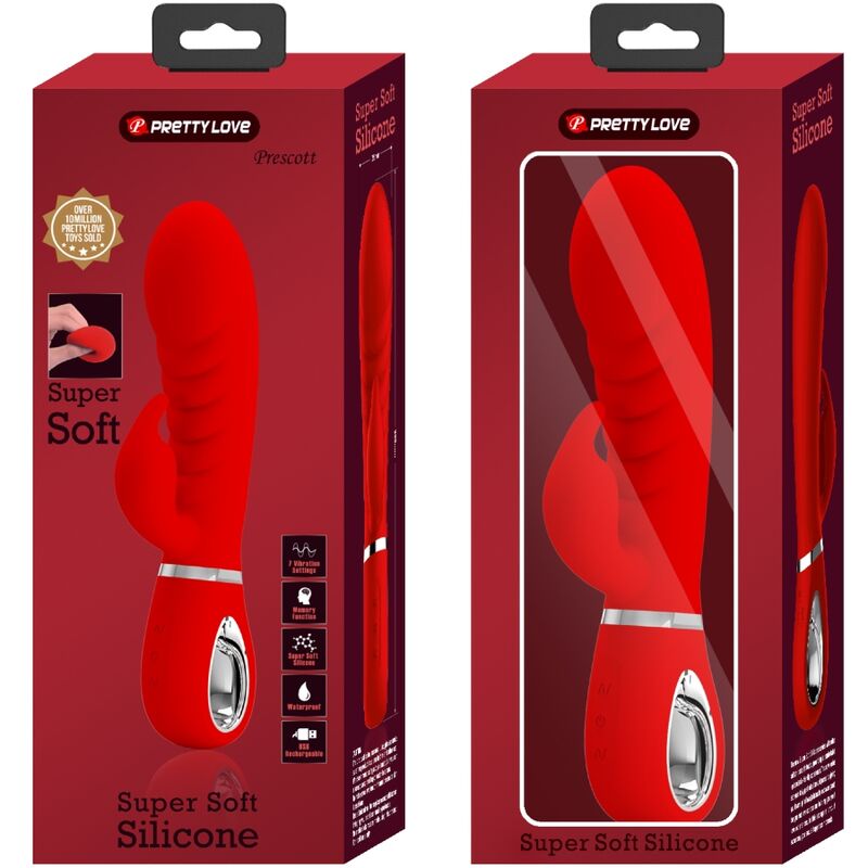 PRETTY LOVE - VIBRATORE MULTIFUNZIONE G-SPOT PRESCOTT ROSSO – Vibratori a punto G – foto 9