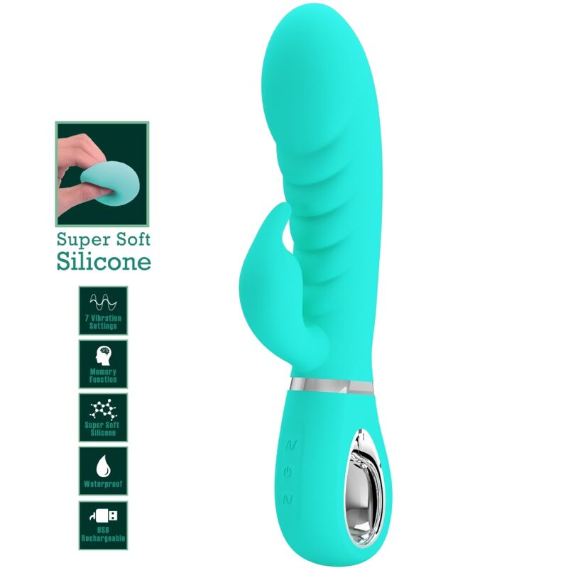 PRETTY LOVE - VIBRATORE MULTIFUNZIONE G-SPOT PRESCOTT VERDE ACQUA – Vibratori a punto G – foto 7