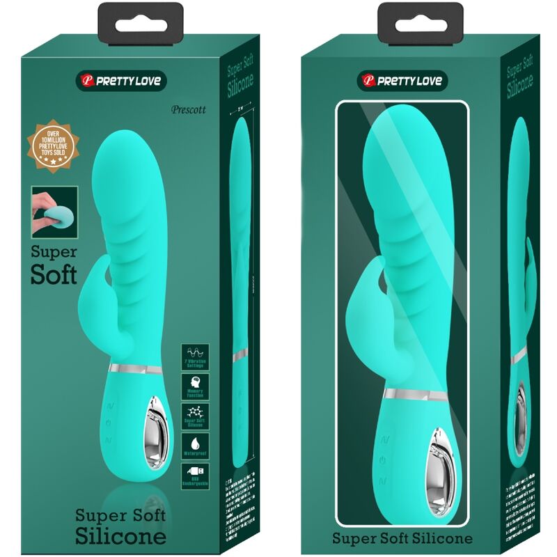 PRETTY LOVE - VIBRATORE MULTIFUNZIONE G-SPOT PRESCOTT VERDE ACQUA – Vibratori a punto G – foto 9