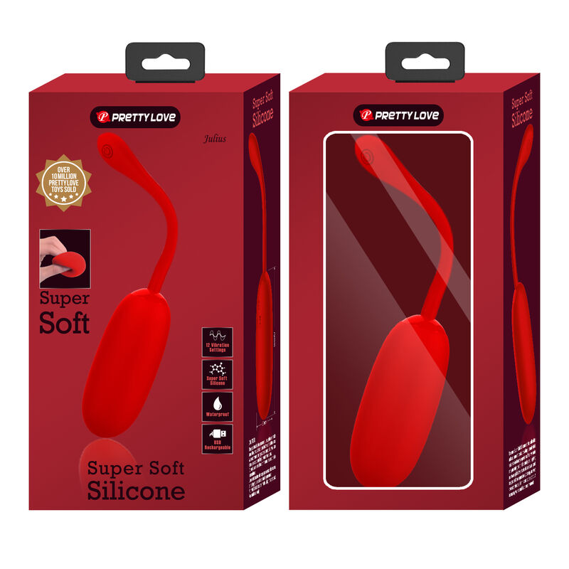 PRETTY LOVE - UOVO VIBRANTE JULIUS IMPERMEABILE-RICARICABILE ROSSO – Uova vibranti – foto 10