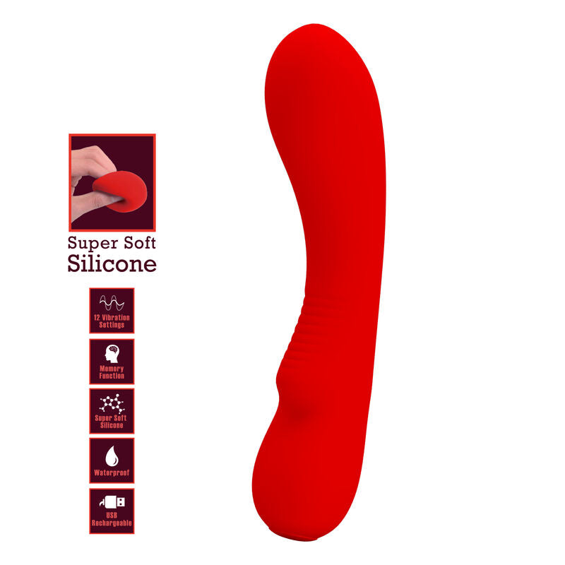 PRETTY LOVE - VIBRATORE RICARICABILE PRESCOTT ROSSO – Vibratori a punto G – foto 7