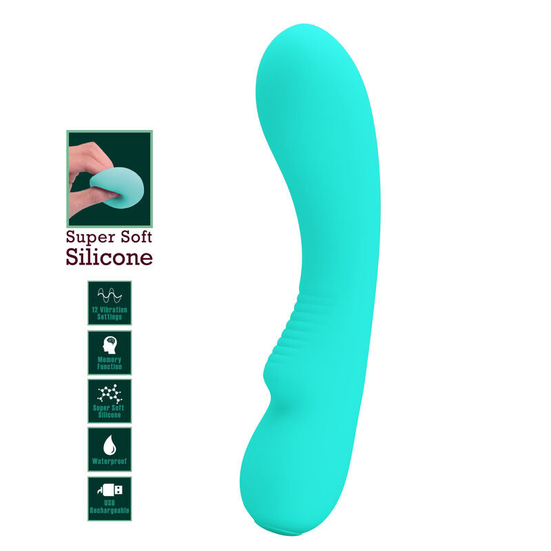 PRETTY LOVE - VIBRATORE RICARICABILE PRESCOTT VERDE ACQUA – Vibratori a punto G – foto 7