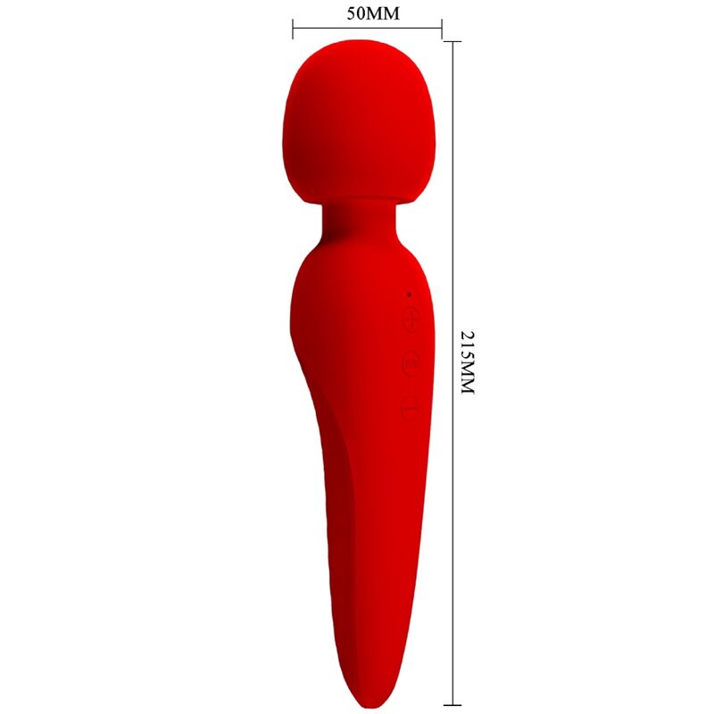 PRETTY LOVE - MASSAGGIATORE MEREDITH 12 MODALIT DI VIBRAZIONE ROSSO – Vibratore WAND – foto 6