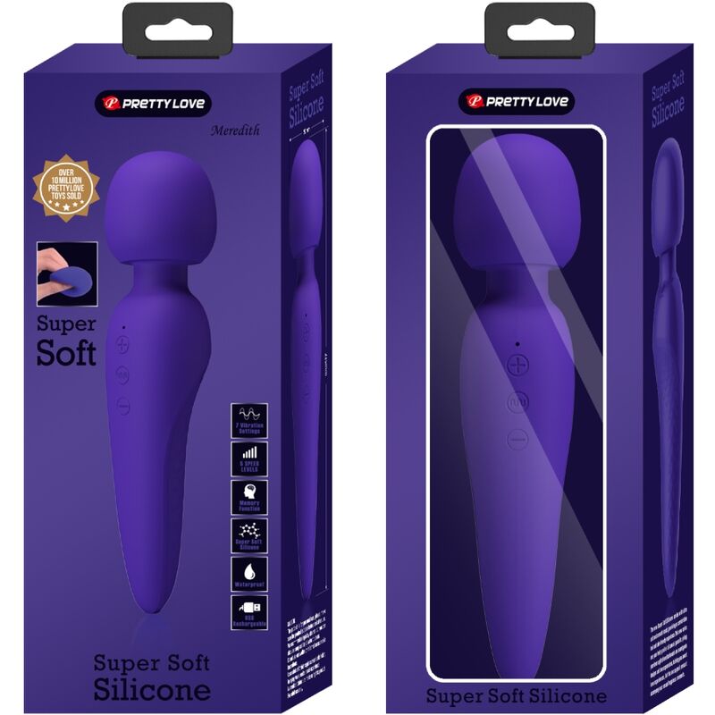 PRETTY LOVE - MASSAGGIATORE MEREDITH 12 MODALIT DI VIBRAZIONE VIOLA – Vibratore WAND – foto 9