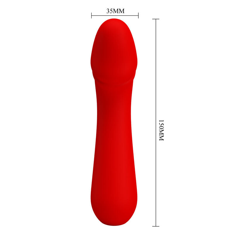 PRETTY LOVE - VIBRATORE RICARICABILE CETUS ROSSO – Vibratori a punto G – foto 6