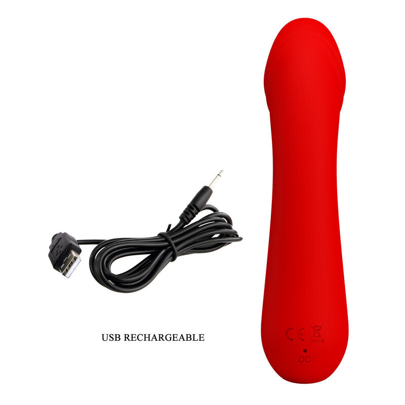 PRETTY LOVE - VIBRATORE RICARICABILE CETUS ROSSO – Vibratori a punto G – foto 8
