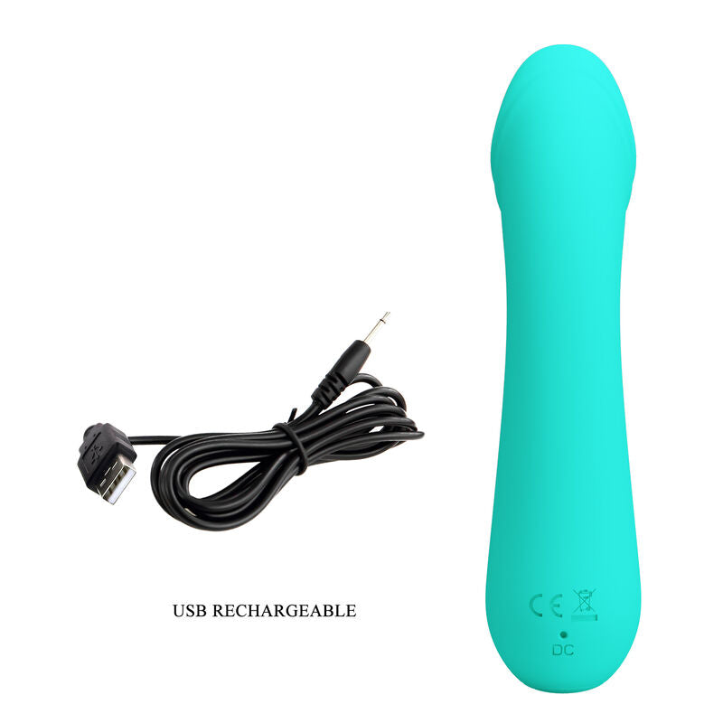 PRETTY LOVE - VIBRATORE RICARICABILE CETUS VERDE ACQUA – Vibratori a punto G – foto 8
