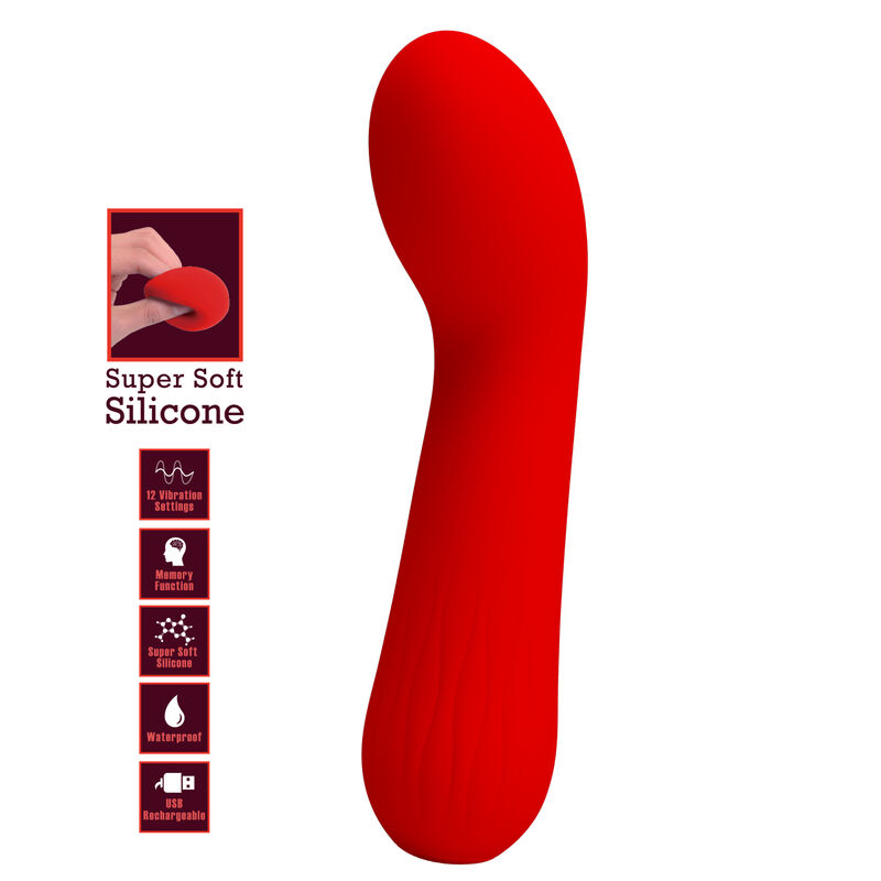 PRETTY LOVE - VIBRATORE RICARICABILE FAUN ROSSO – Vibratori a punto G – foto 7