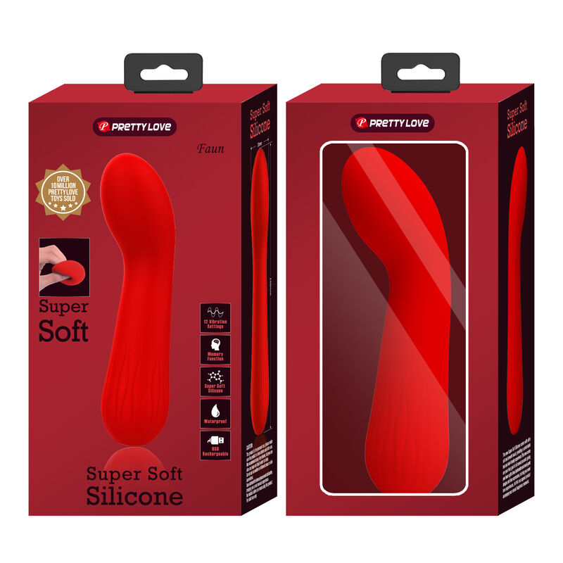 PRETTY LOVE - VIBRATORE RICARICABILE FAUN ROSSO – Vibratori a punto G – foto 9