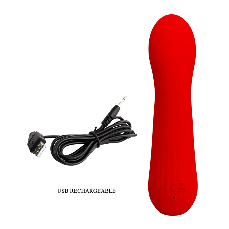 PRETTY LOVE - VIBRATORE RICARICABILE FAUN ROSSO – Vibratori a punto G – foto 8
